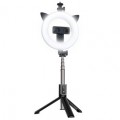 Lazda asmenukei (selfie stick) - trikojis stovas su LED lempa ir nuimamu Bluetooth mygtuku P40D-3